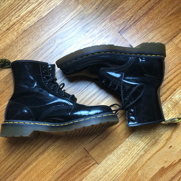 Dr. Martens Shoes - Dr Martens black patent leather combat boots